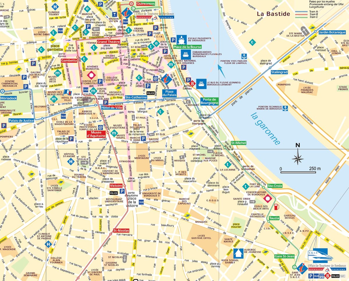 街道地图的法国波尔多
