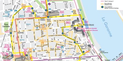 波尔多市的中心地图