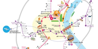 波尔多的公共交通地图